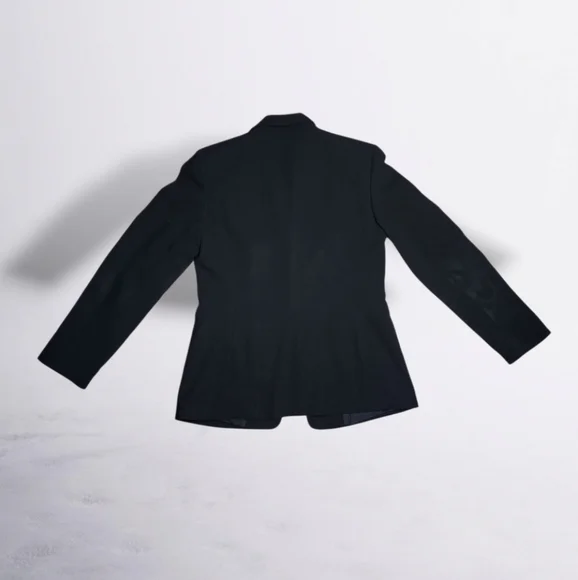 Ann Taylor Black Two-Button Blazer β Size 6 β Subtle Sheen Finish - Picture 2 of 5